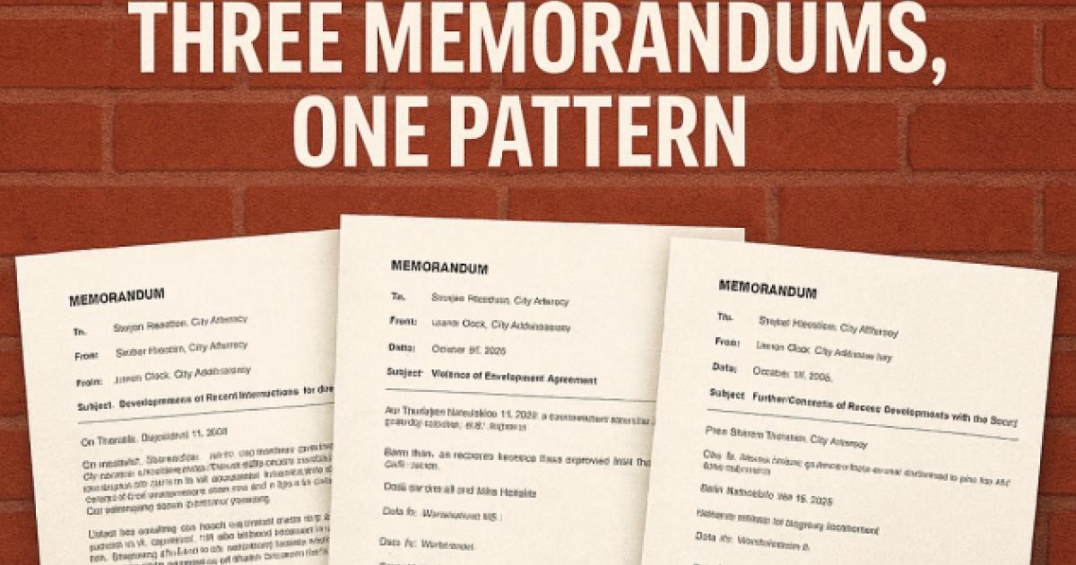 The Breakdown Inside Tullahoma City Hall: Three Memorandums, One Pattern